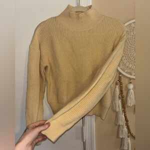 SOFT yellow mock neck sweater